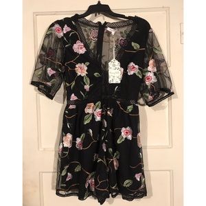 Honey Belle NWT floral mesh romper